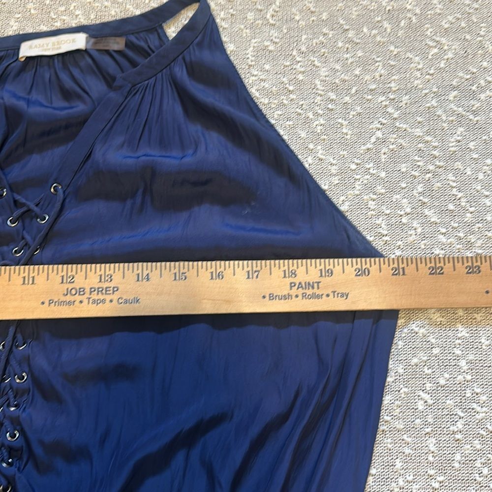 RAMY BROOK Navy Halter Dress with Lace-Up Front Alexandra Emilia MEDIUM - Picture 11 of 12